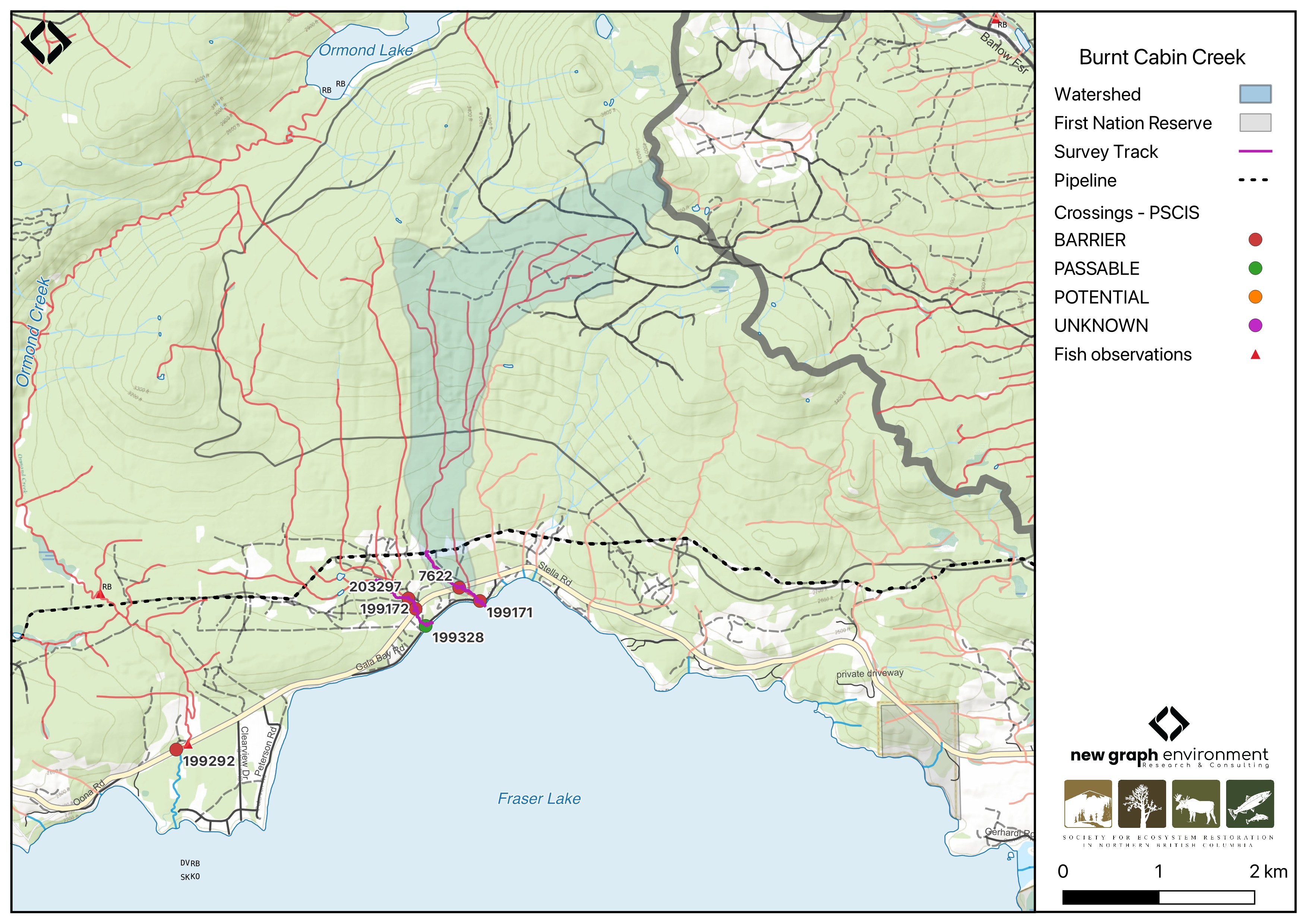 Map of Burnt Cabin Creek