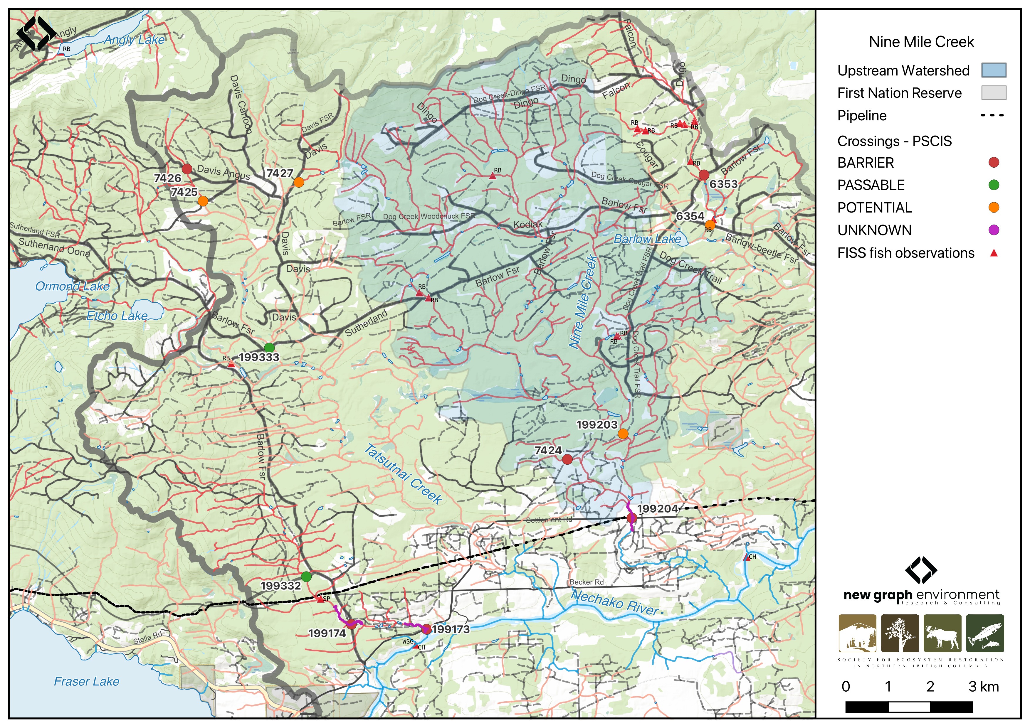 Map of Nine Mile Creek