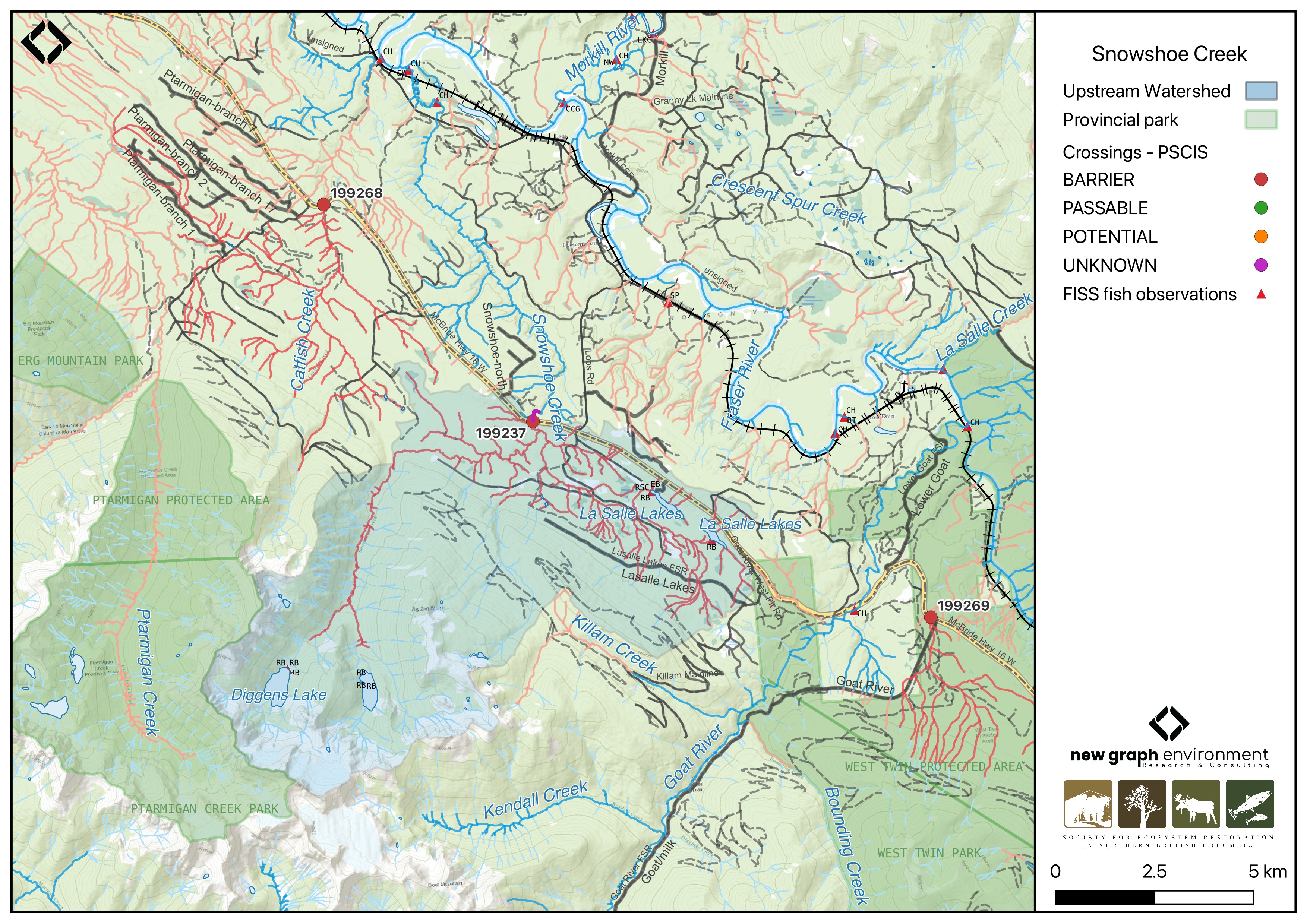 Map of Snowshoe Creek