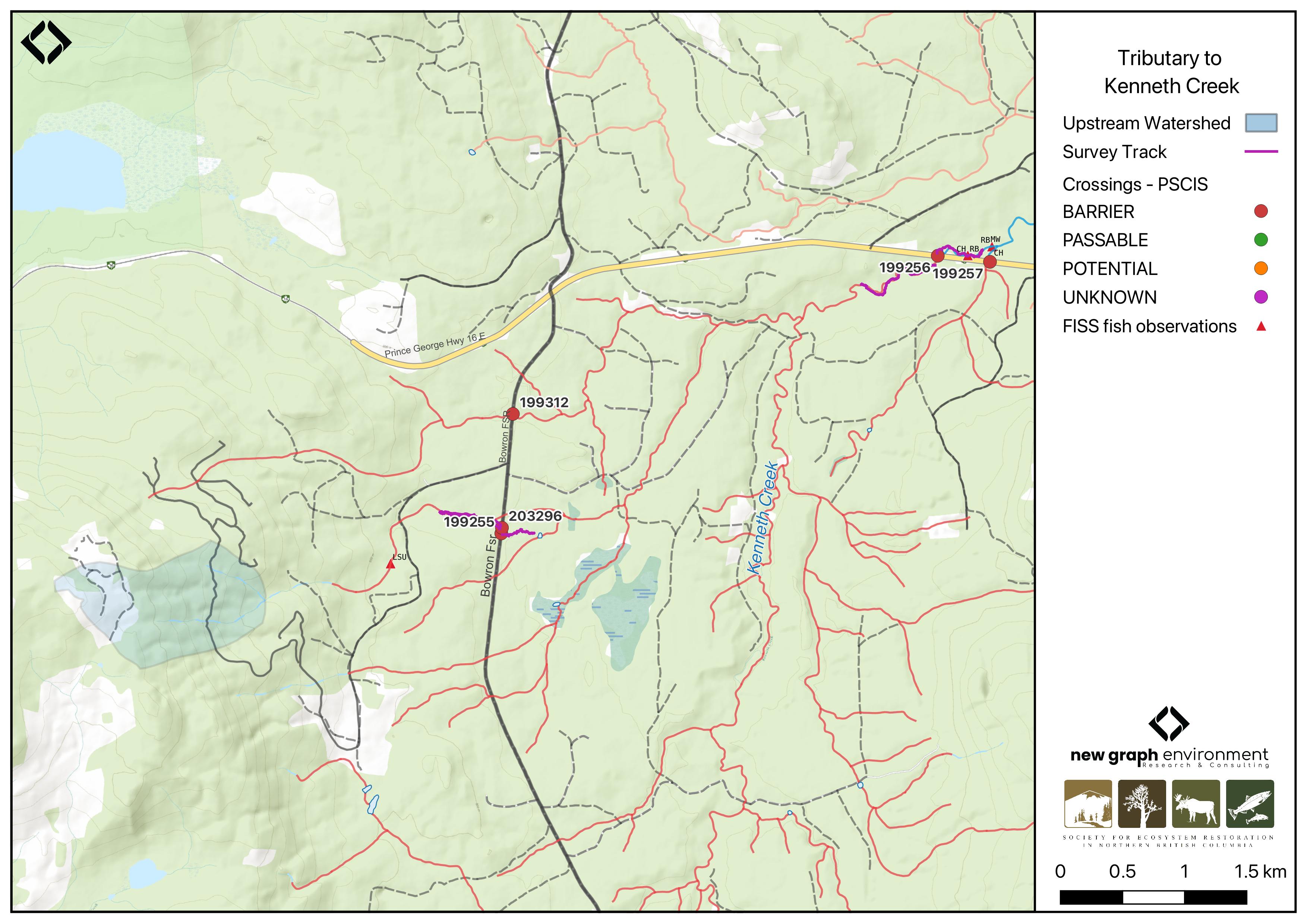 Map of Tributary to Kenneth Creek