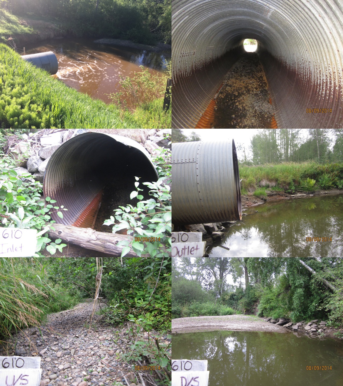 Culvert on Bittner Creek at PSCIS crossing 196200 on Forman Road, photographed in August 2014 before replacement.