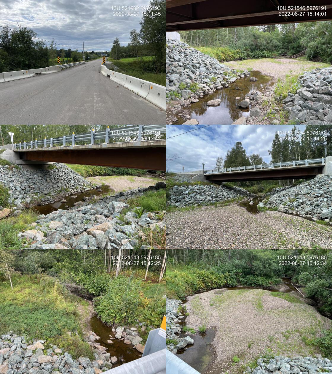 Bridge on Bittner Creek at PSCIS crossing 196200 on Forman Road, photographed in August 2022 following replacement.