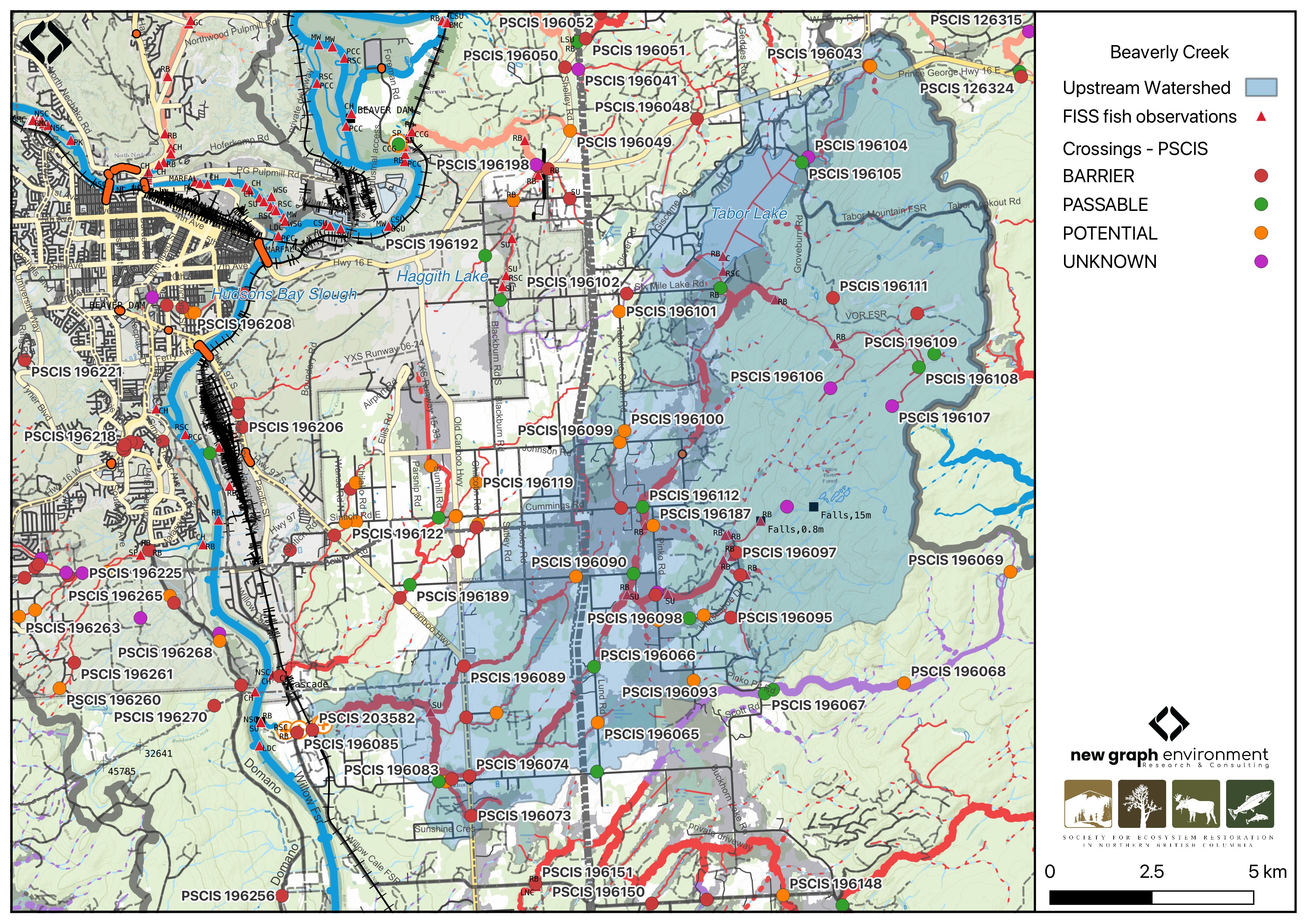 Map of Tabor Creek