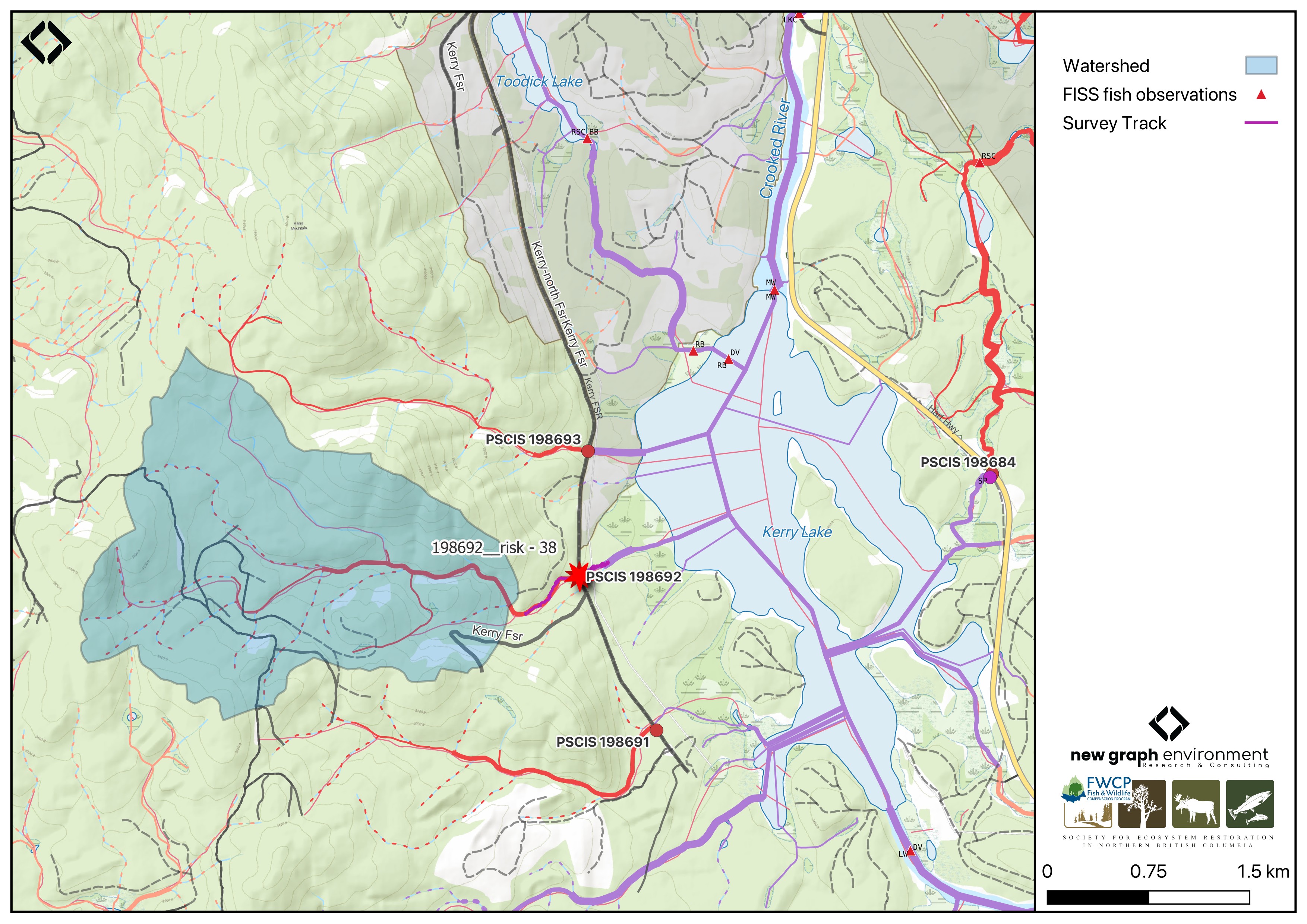 Map of Tributary to Kerry Lake