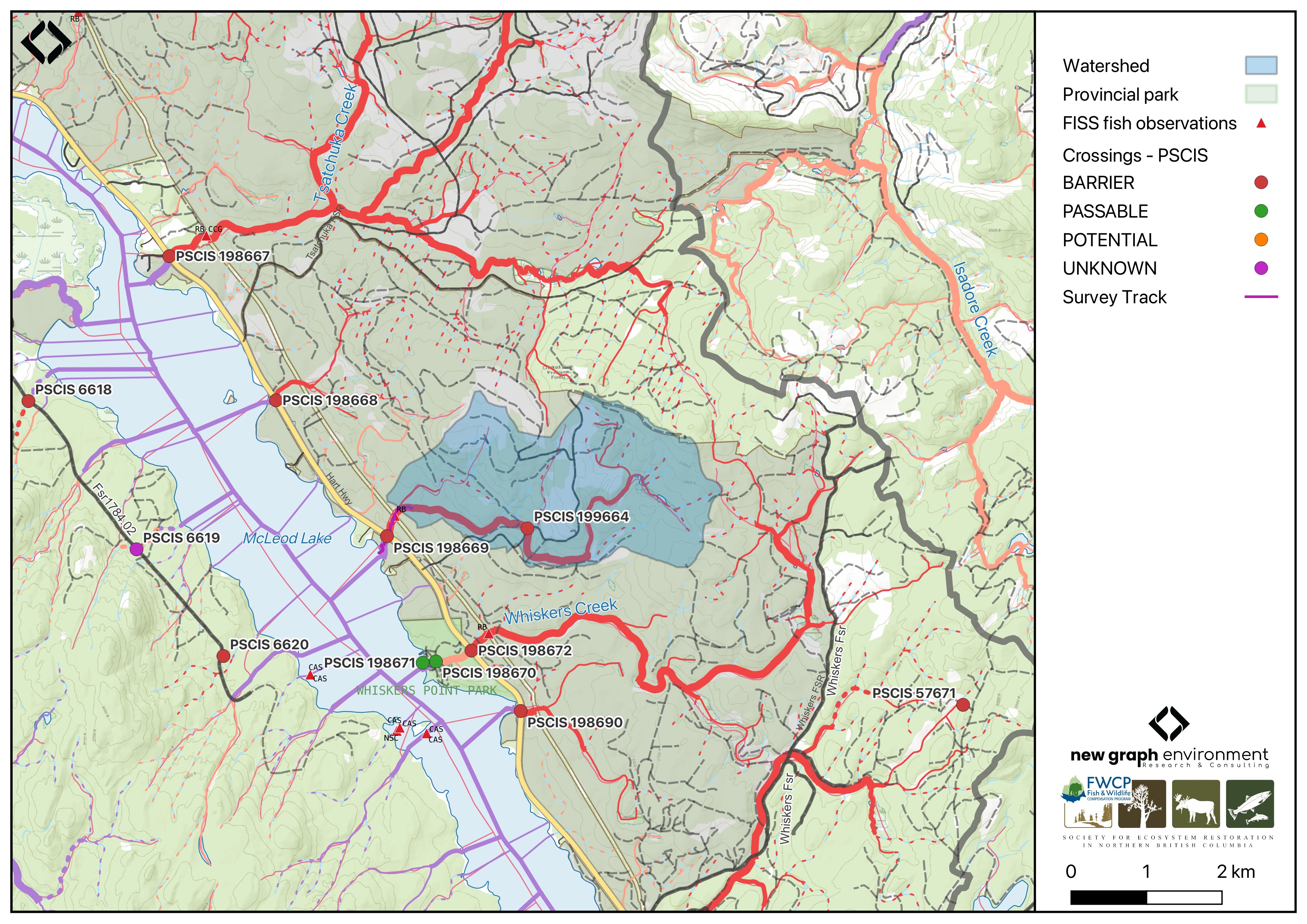 Map of Tributary to McLeod Lake