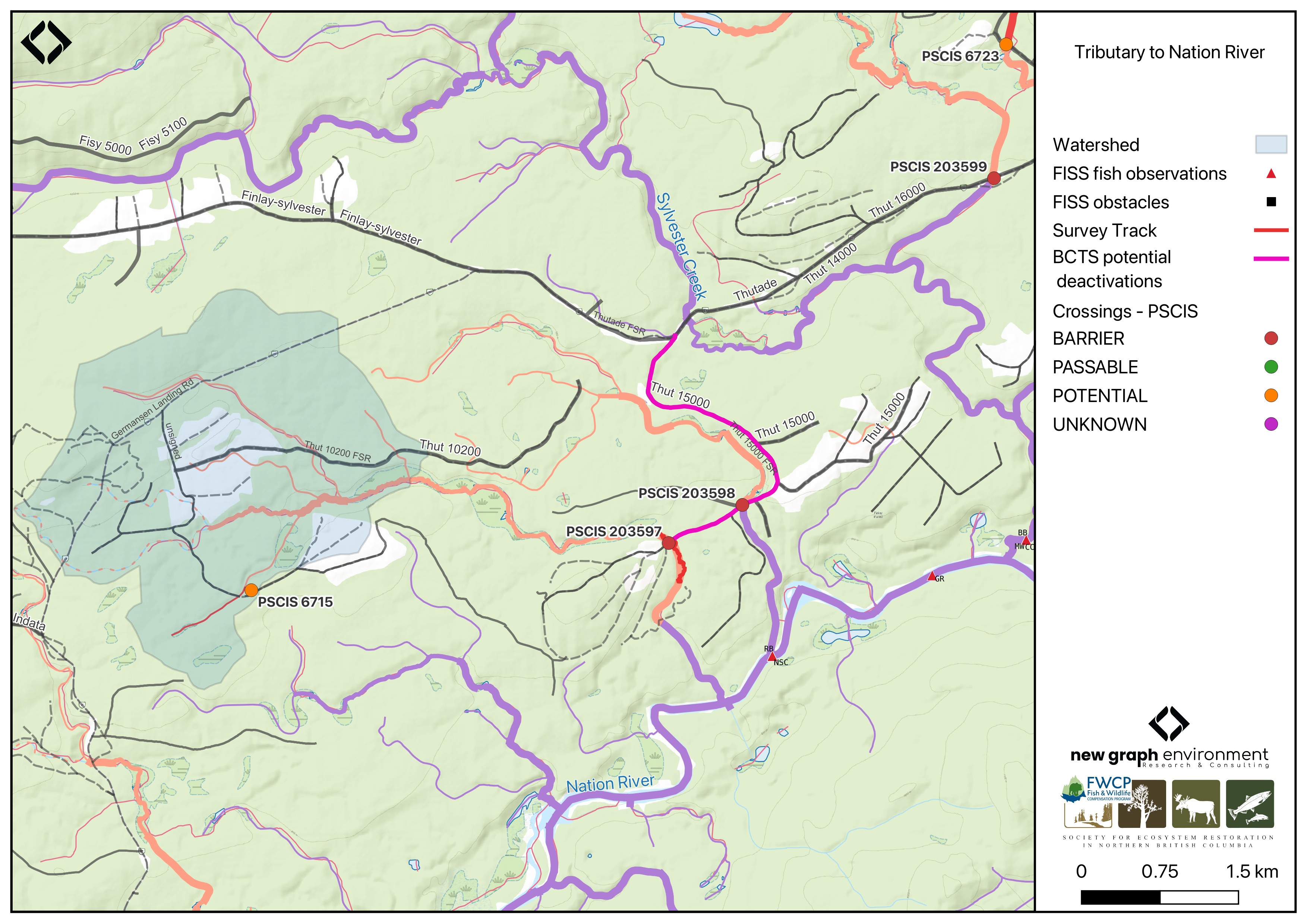 Map of Tributary To Nation River