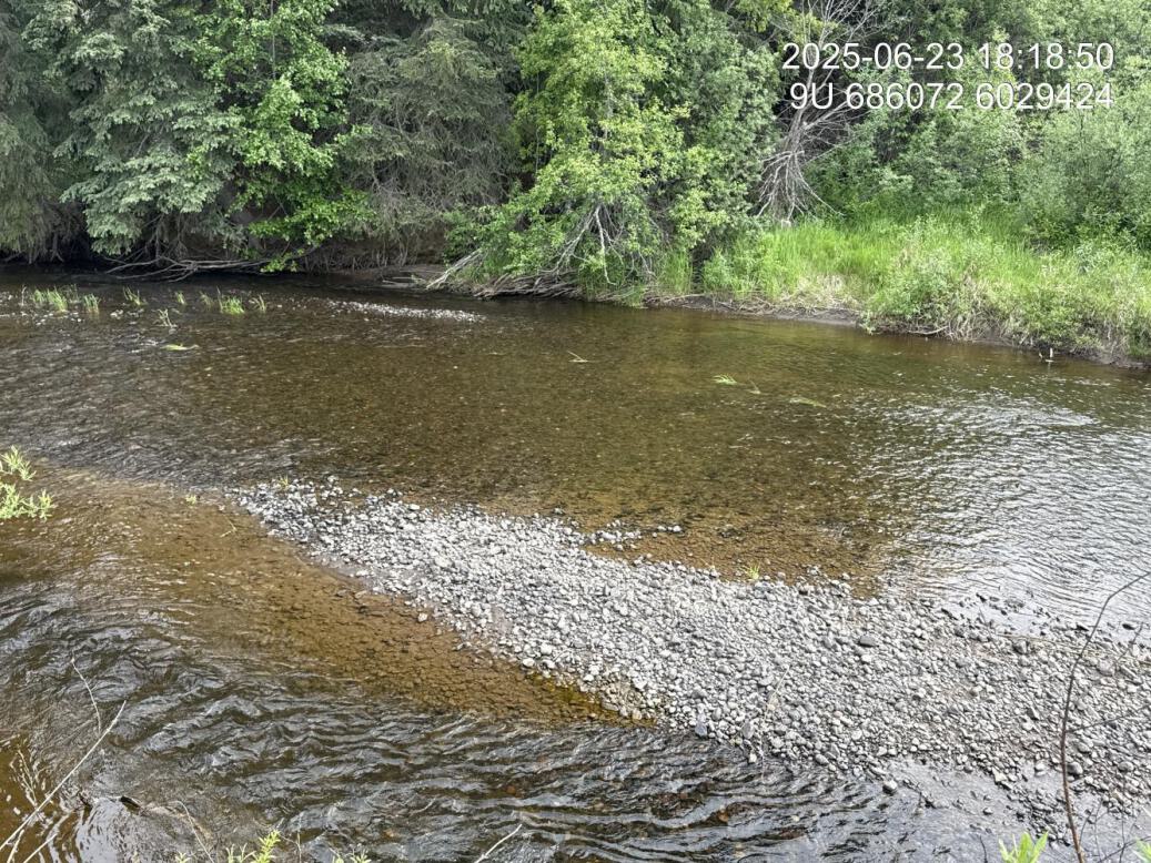 Gravels at downstream end