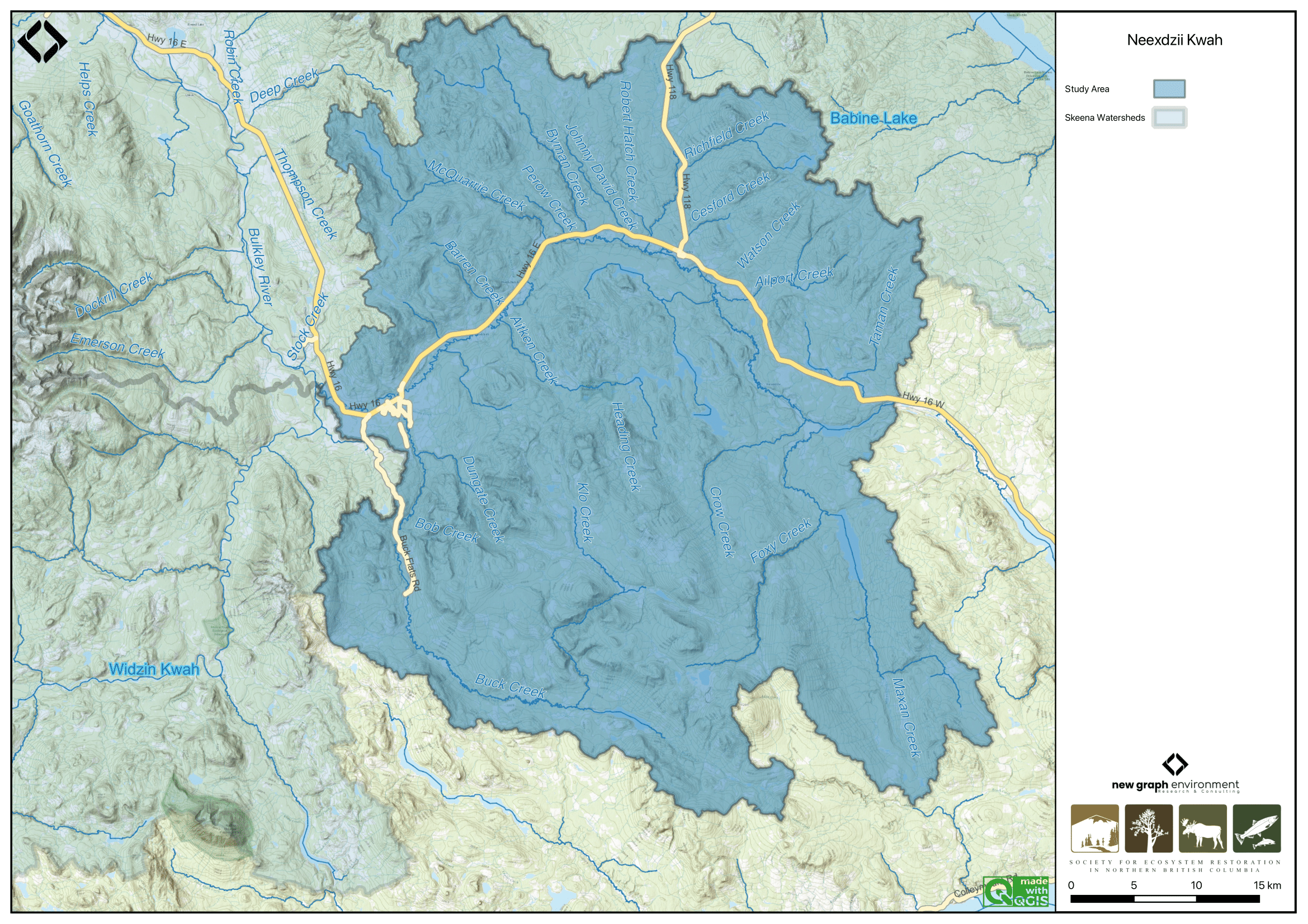 Overview map of Neexdzii Kwah Study Area
